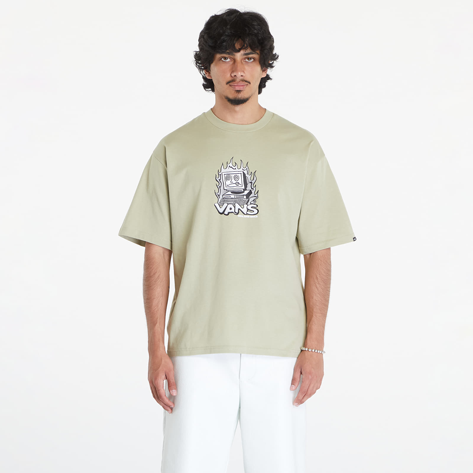 Männer T-Shirts Vans Digital Repair SS Tee Beige
