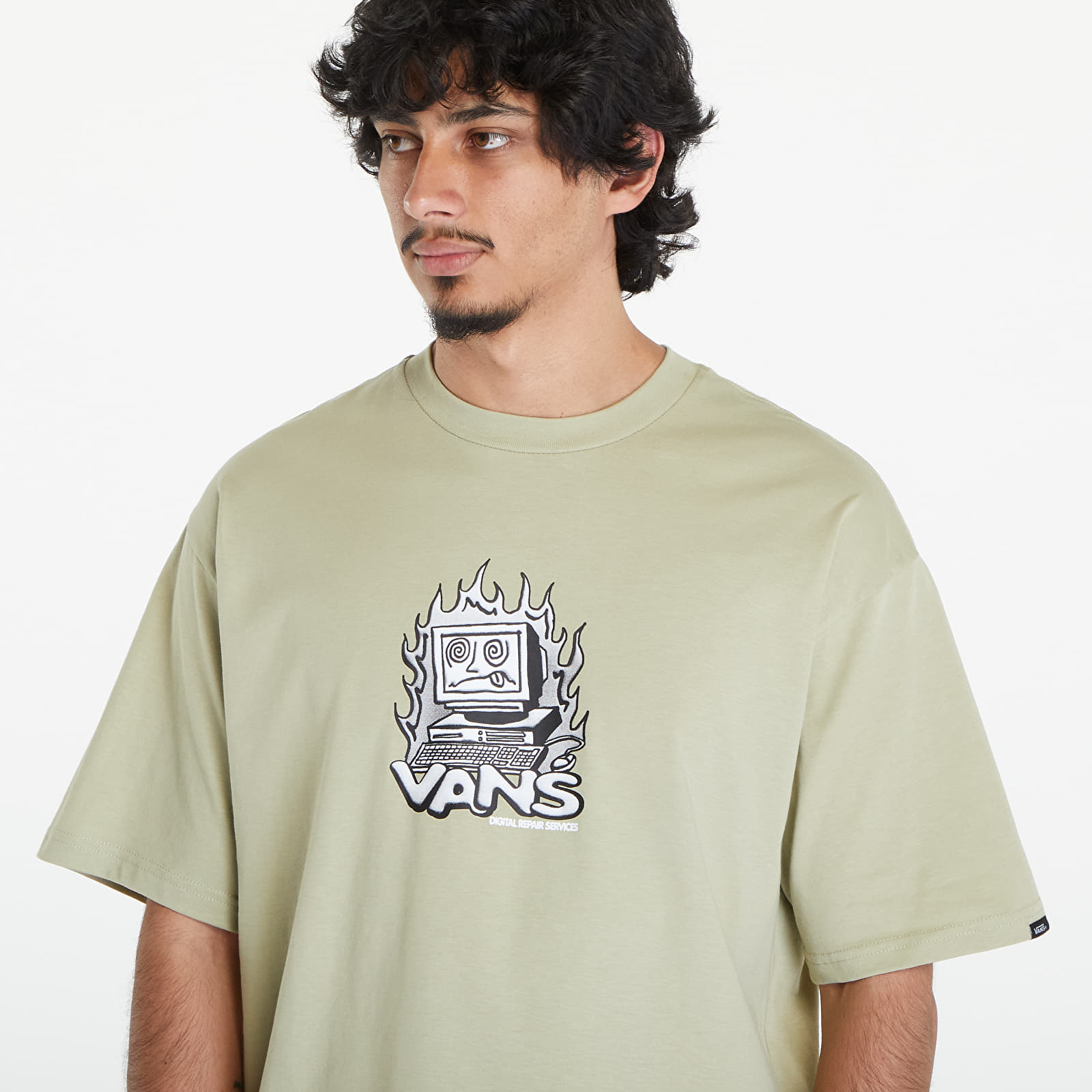 Männer T-Shirts Vans Digital Repair SS Tee Beige