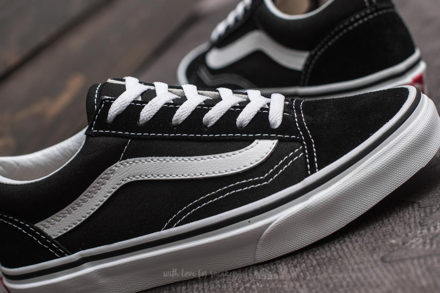 Sneaker und Schuhe fur Kinder Vans Old Skool Black True White Footshop