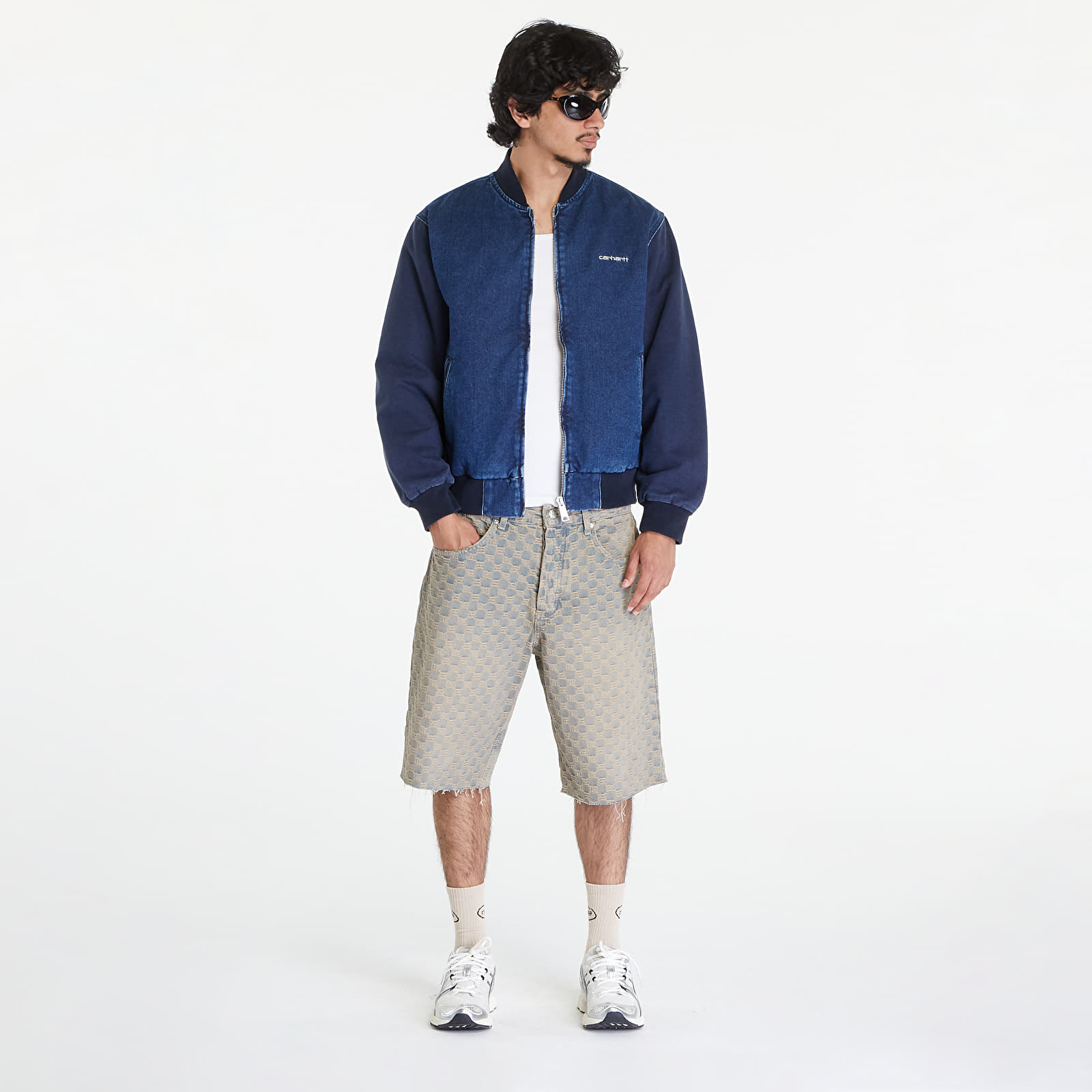 Bomberjoped Carhartt WIP Paxon Bomber UNISEX Blue/ Dark Navy/ Stone Washed