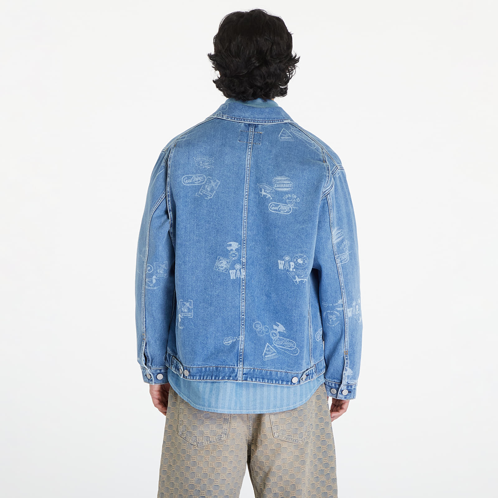 Overshirt Carhartt WIP Stamp Jacket UNISEX Stamp Print/ Blue Bleached