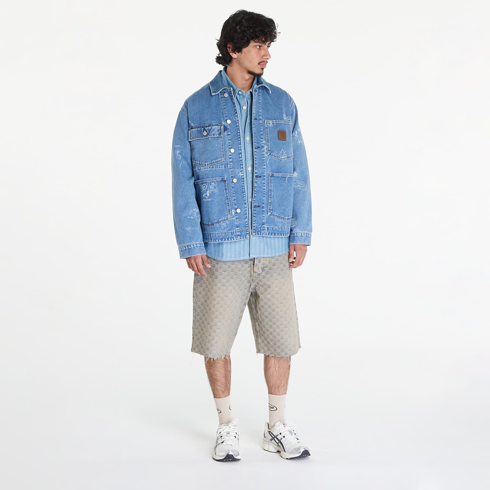 Overshirt Carhartt WIP Stamp Jacket UNISEX Stamp Print/ Blue Bleached