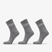 Footshop Basic Crew Socks 3-Pack Grey