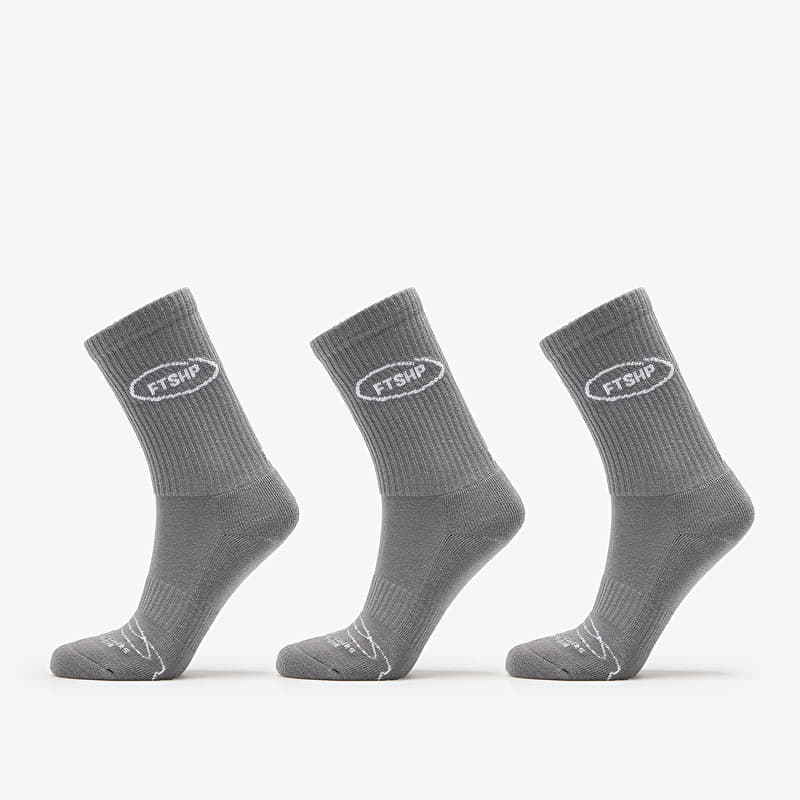 Sokker Footshop Basic Crew Socks 3-Pack Grey