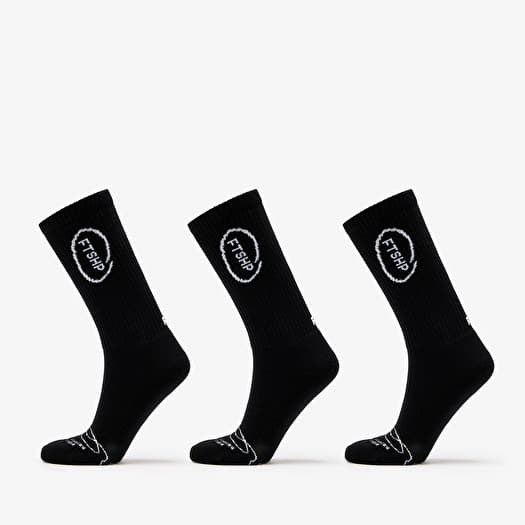 Footshop High Crew Socks 3-Pack Black
