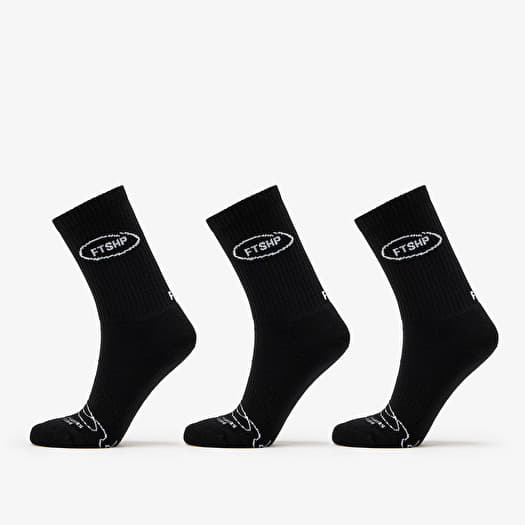 Footshop Basic Crew Socks 3-Pack Black