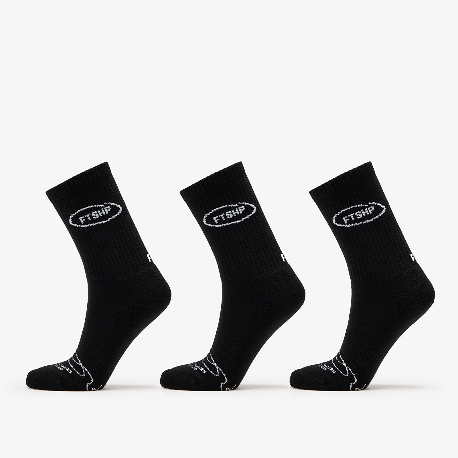 Socks Footshop Basic Crew Socks 3-Pack Black