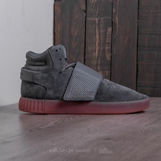 Adidas tubular grey red hot sale