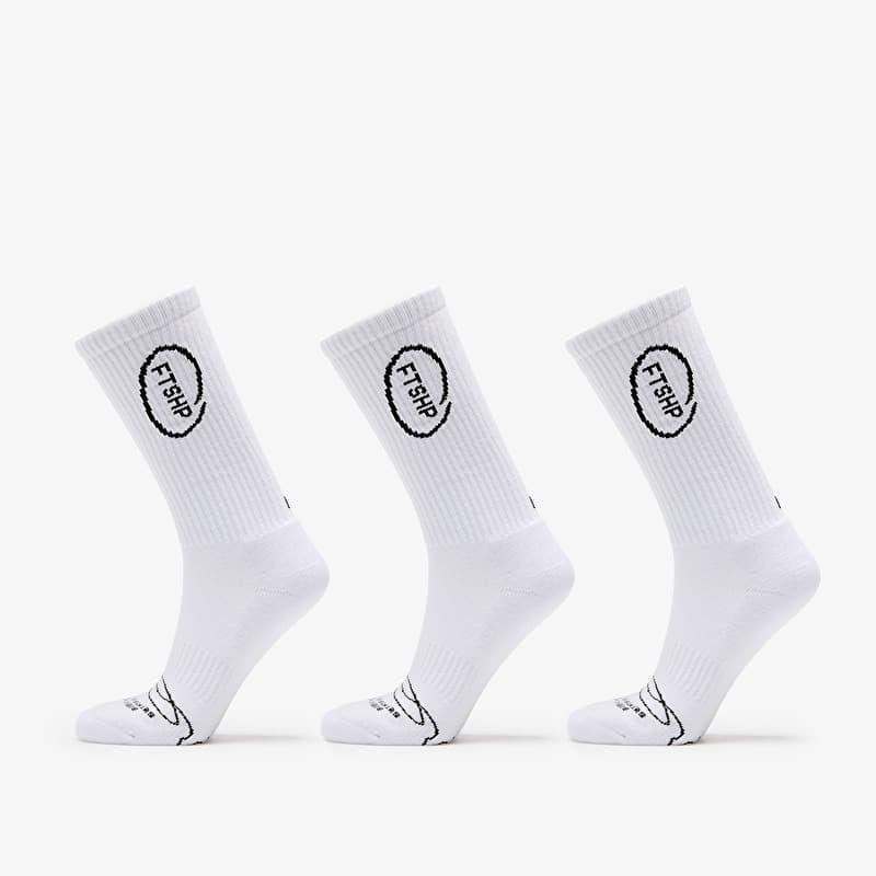 Footshop High Crew Socks 3-Pack White