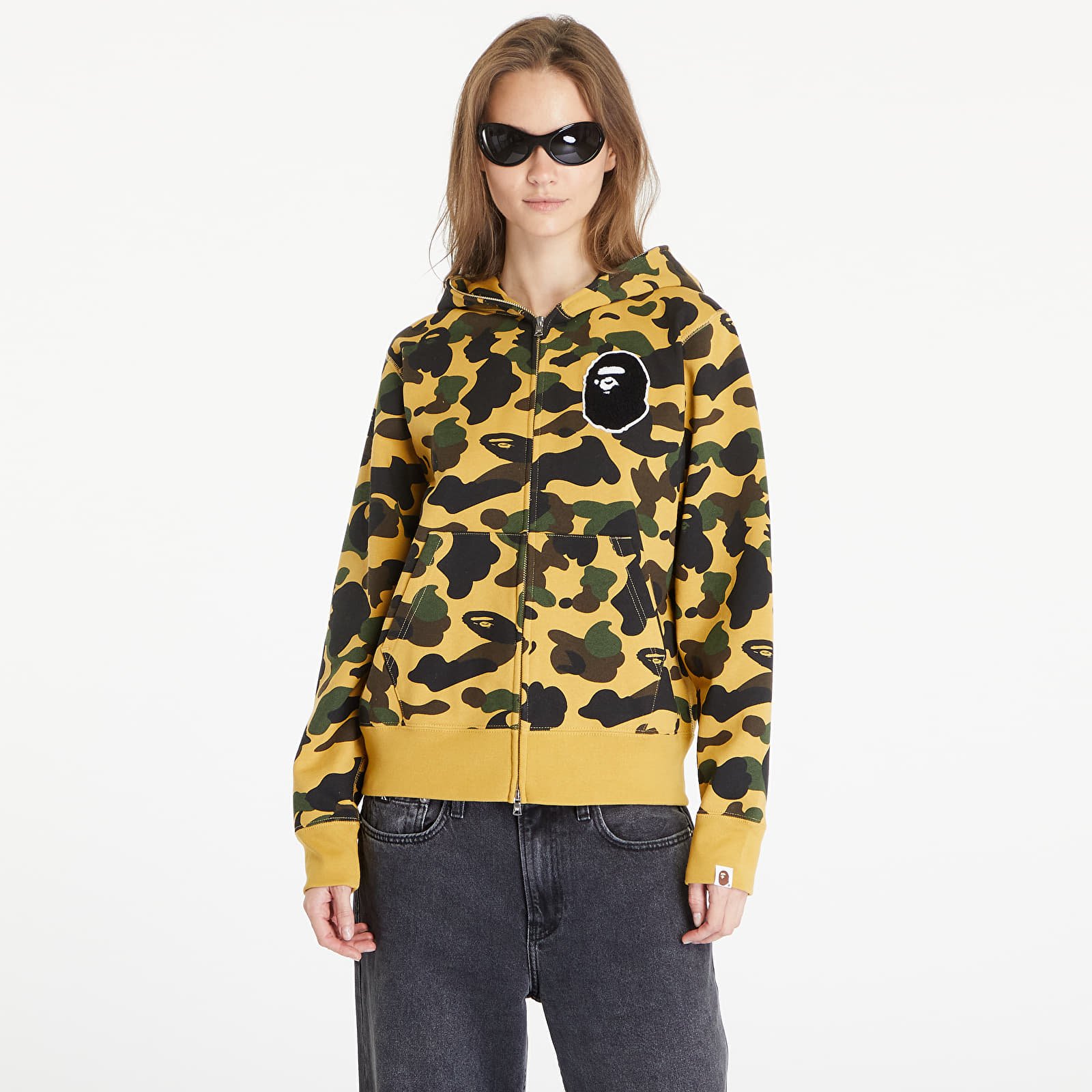 Mikiny A BATHING APE 1St Camo Full Zip Hoodie Yellow