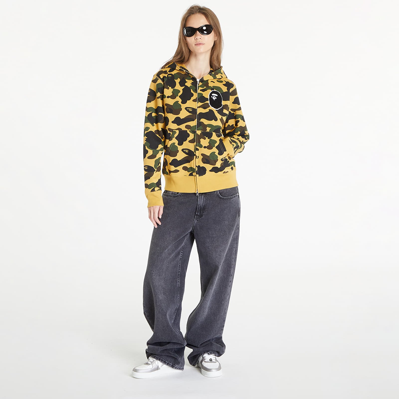 Mikiny A BATHING APE 1St Camo Full Zip Hoodie Yellow