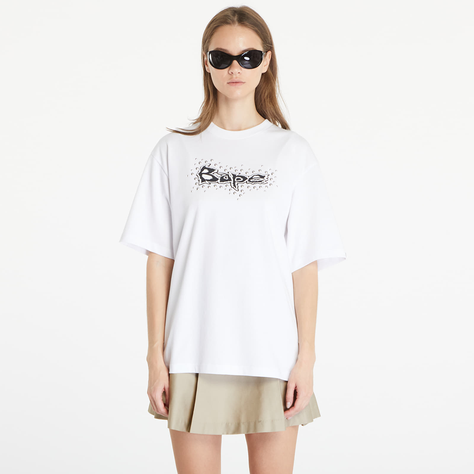 Tričká A BATHING APE Studs Bape Logo Relaxed Fit Tee White