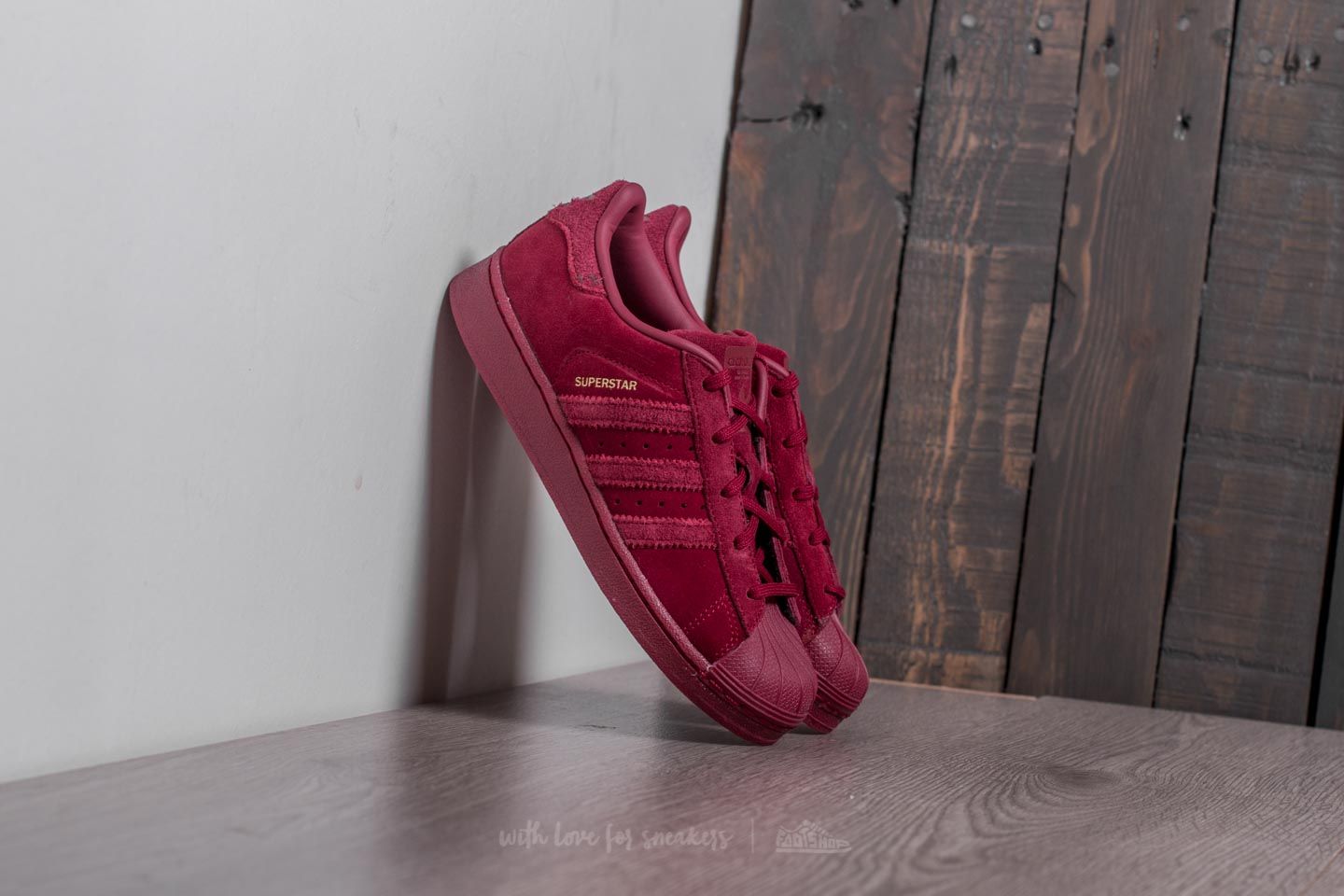 Adidași și încălțăminte pentru copii adidas Superstar J Burgundy/ Burgundy/ Burgundy