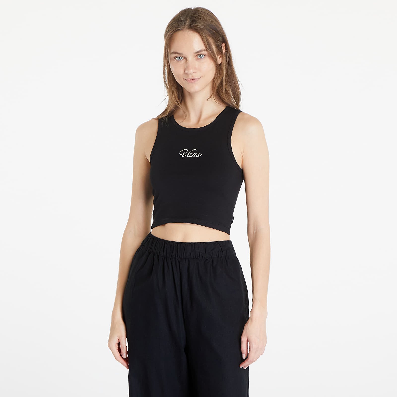 Dámské topy Vans Small Staple Fitted Crop Tank Black
