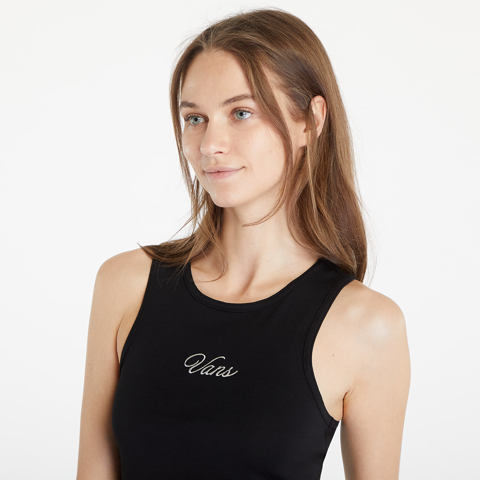 Dámské topy Vans Small Staple Fitted Crop Tank Black