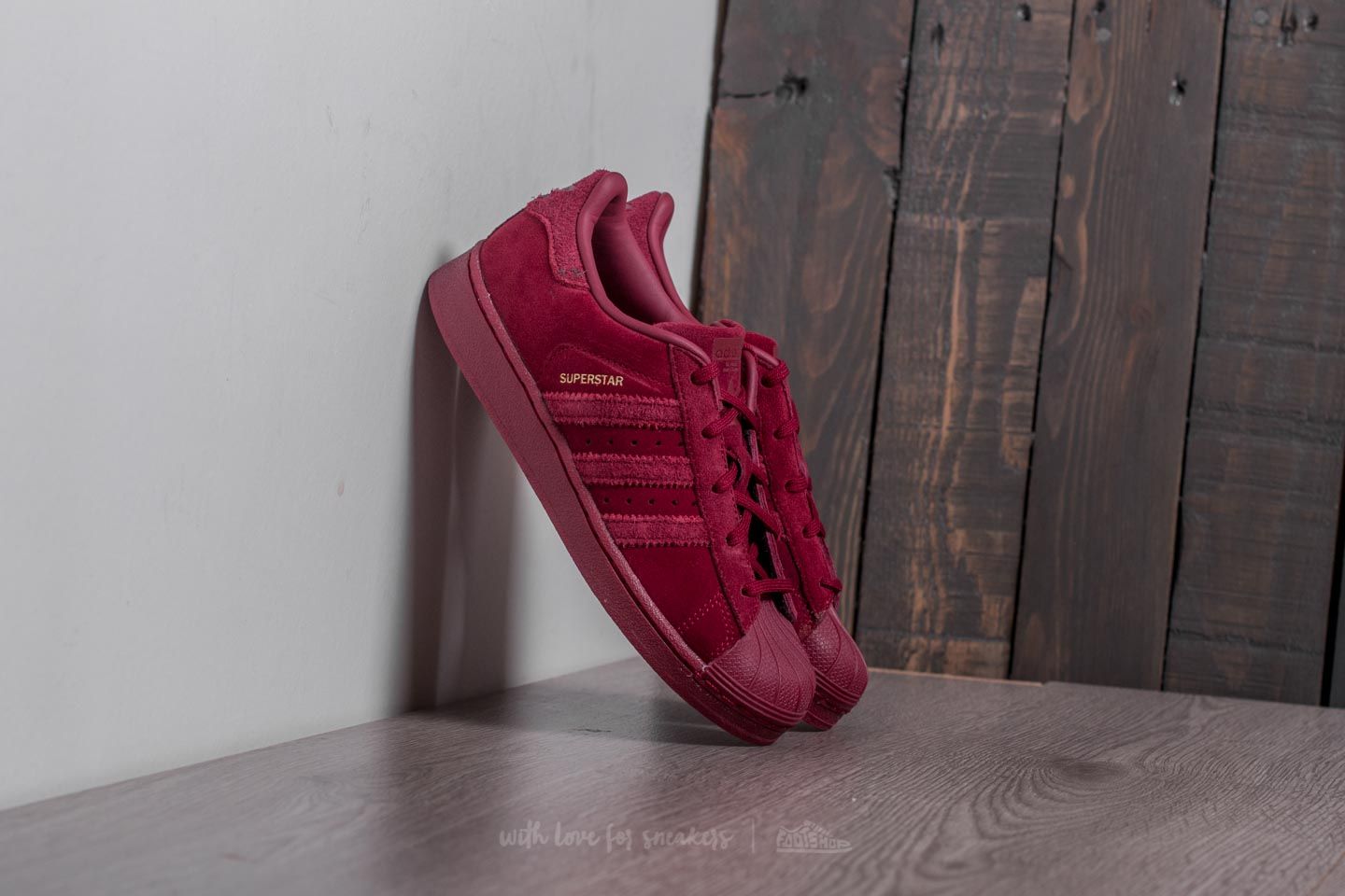 Burgundy suede adidas superstar clearance