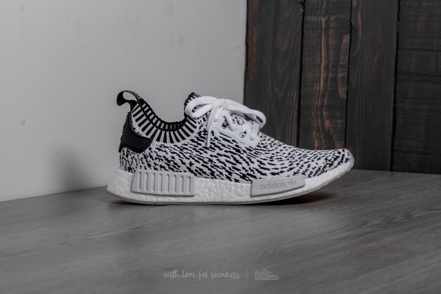 Men s shoes adidas NMD R1 Primeknit Ftw White Core Black Footshop