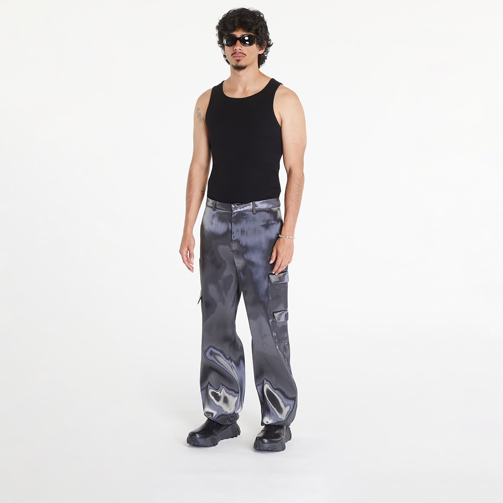 Džíny a kalhoty HELIOT EMIL Liquid Metal Cargo Pants Metalic