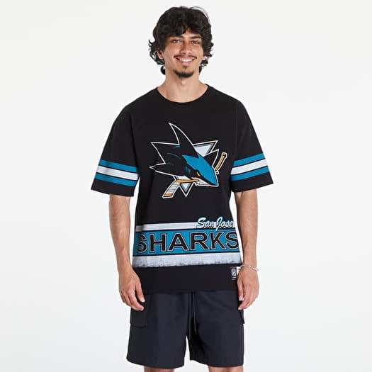 Mitchell & Ness NHL Fashion Oversized SS Tee Current Logo San Jose Sharks Black