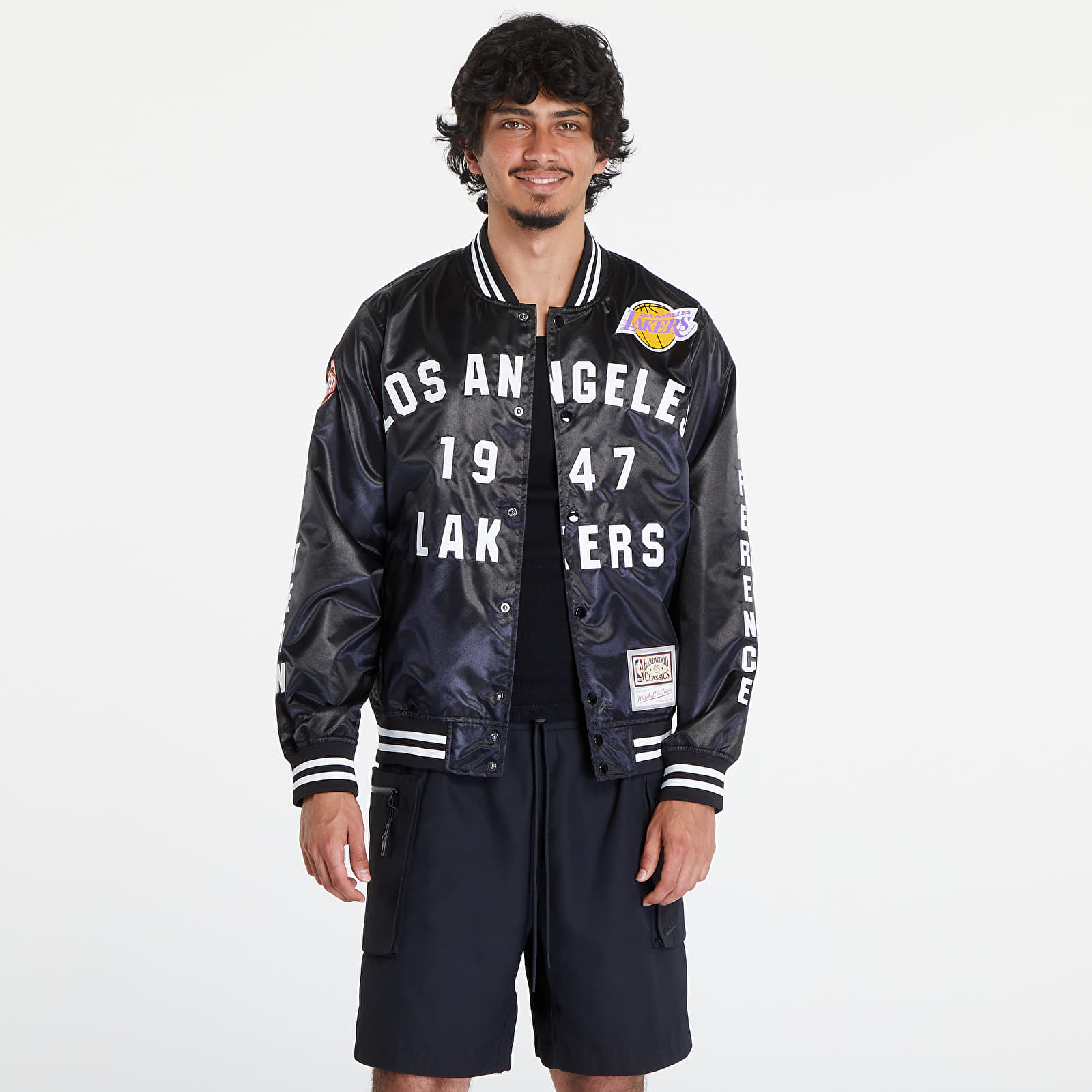 Pánské bundy Mitchell & Ness NBA Dune Royal Jacket Los Angeles Lakers Black