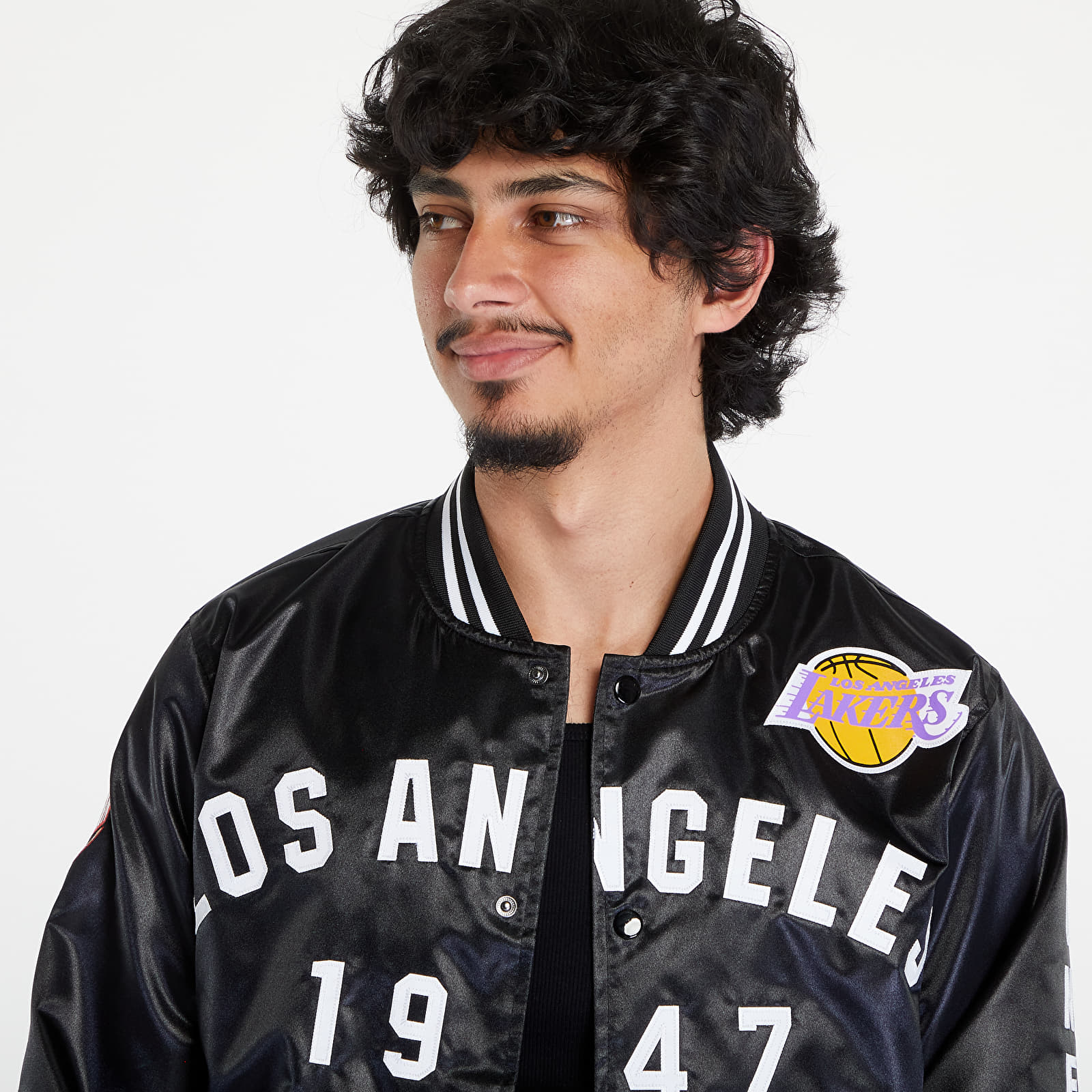 Pánské bundy Mitchell & Ness NBA Dune Royal Jacket Los Angeles Lakers Black
