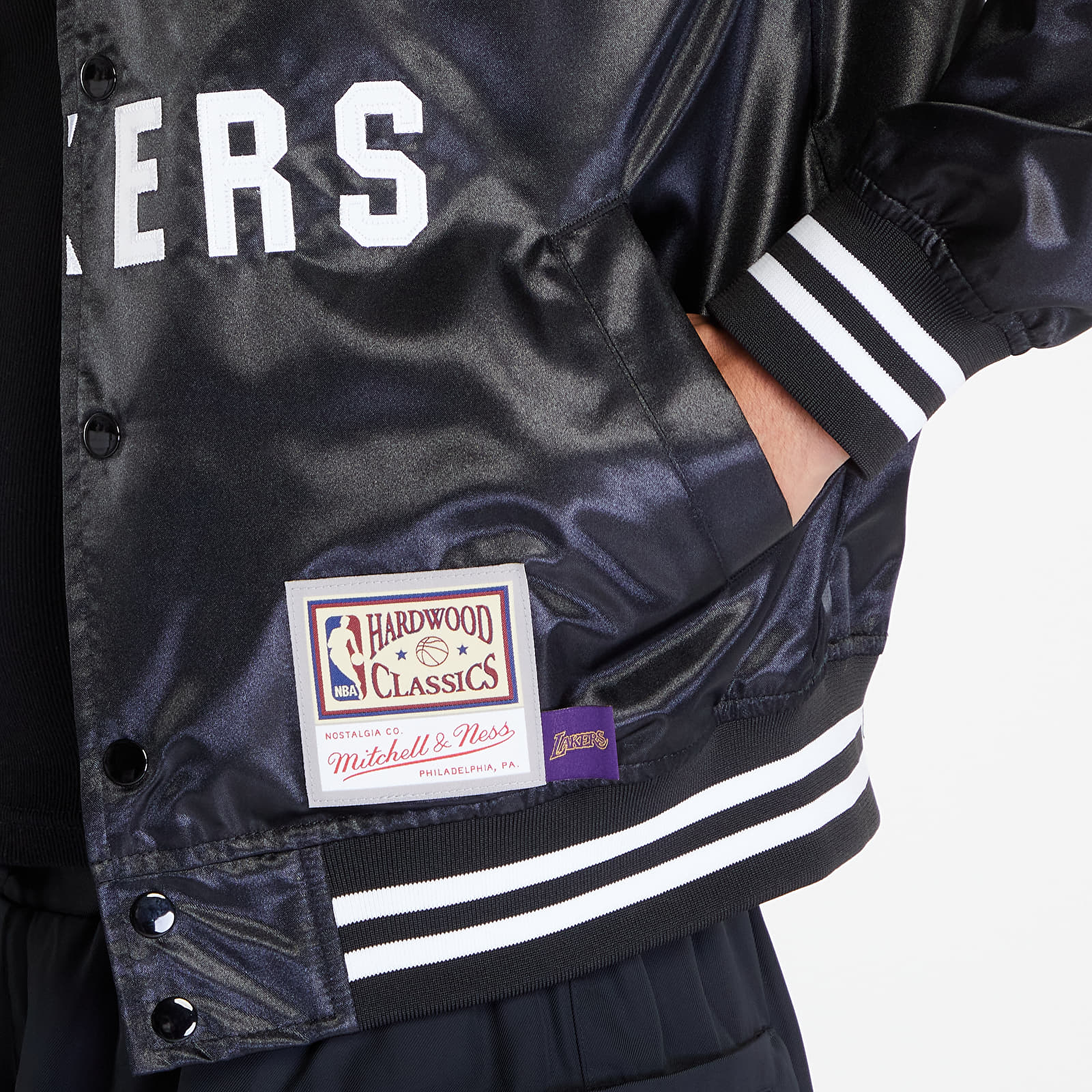 Pánské bundy Mitchell & Ness NBA Dune Royal Jacket Los Angeles Lakers Black