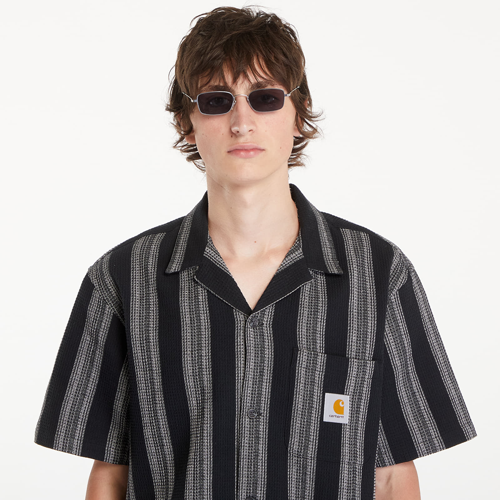 Košele Carhartt WIP Short Sleeve Dodson Shirt UNISEX Dodson Stripe/ Black