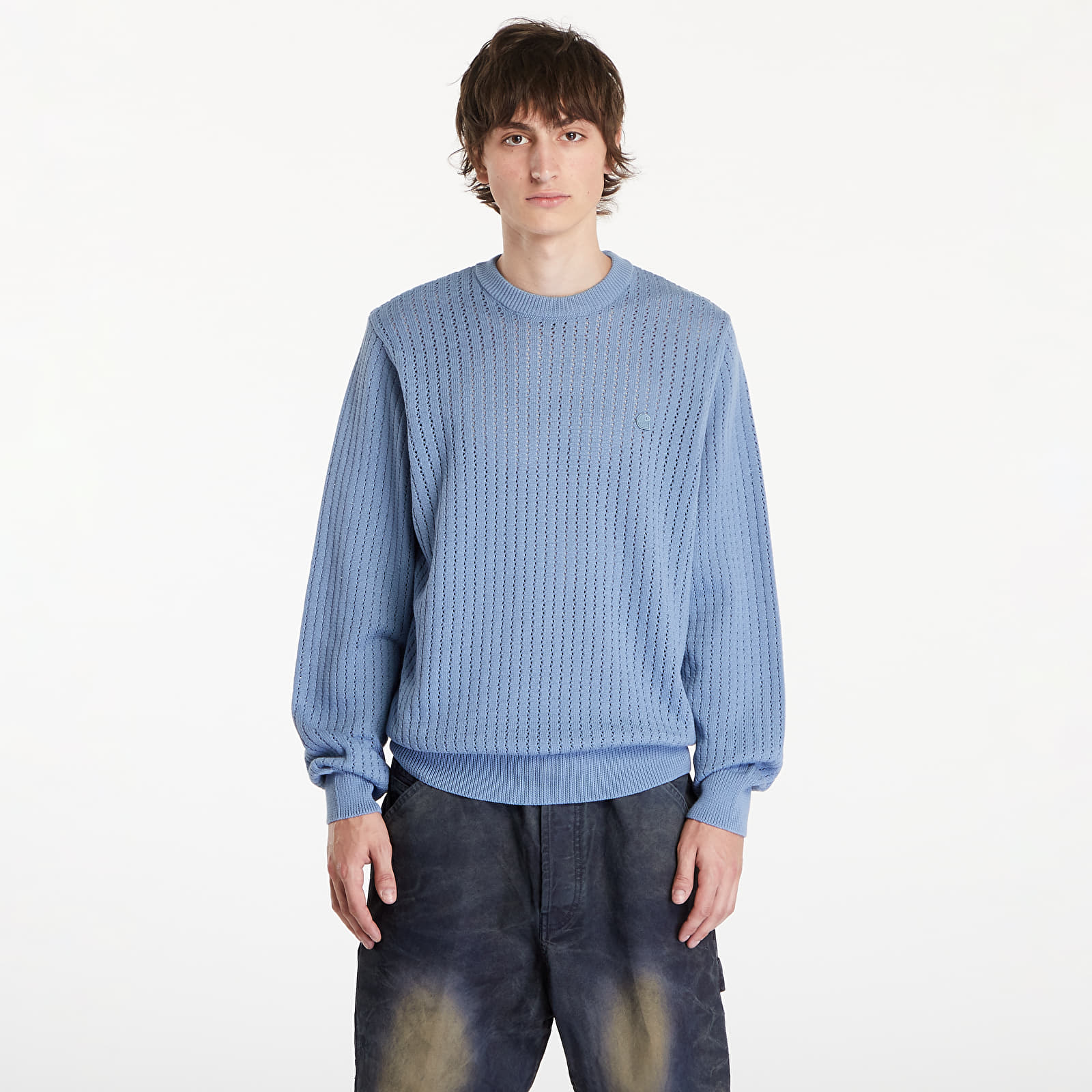 Pulóverek Carhartt WIP Calen Sweater UNISEX Misty Sky