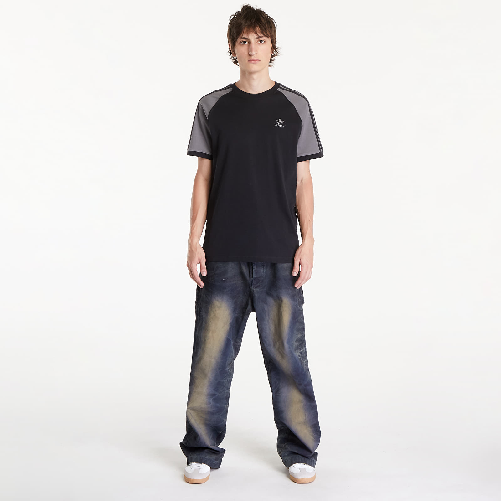 T-Shirts adidas Cb 3-Stripes Tee Black/ Grey Four
