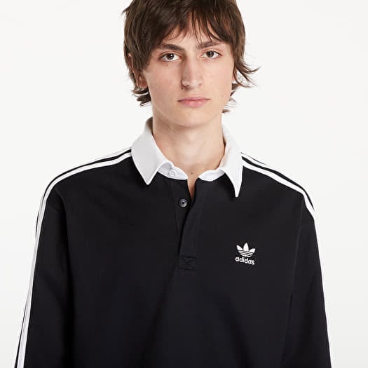 Adidas Adicolor Rugby IZ4806 Men s Black Cotton Polo Shirt Size XL