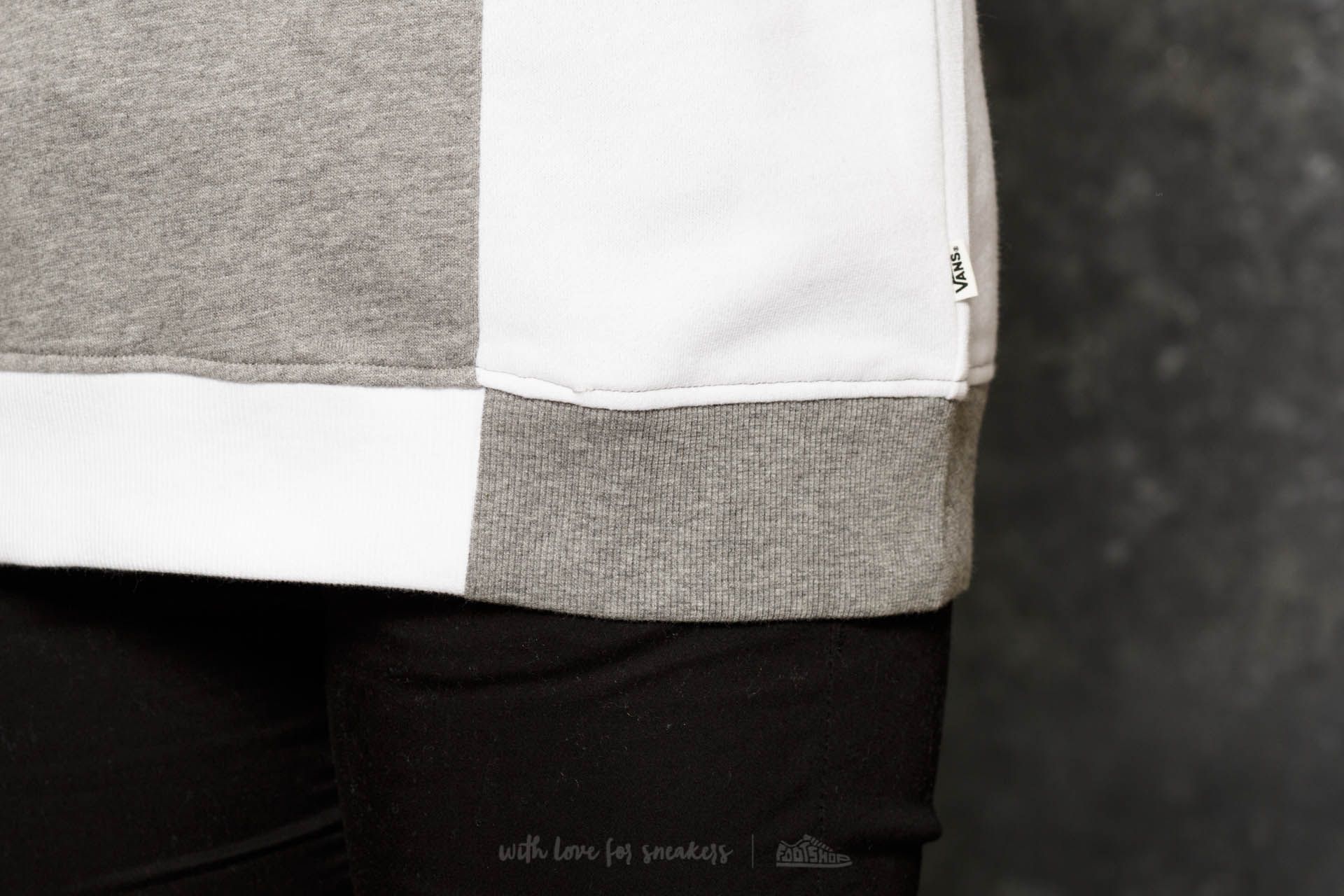 Dukserice Vans Division Crew Grey Heather White Footshop