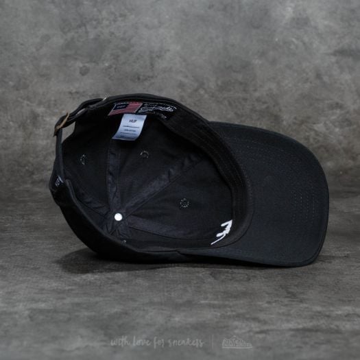 Caps HUF Script Logo Curve Brim Cap Black White Footshop