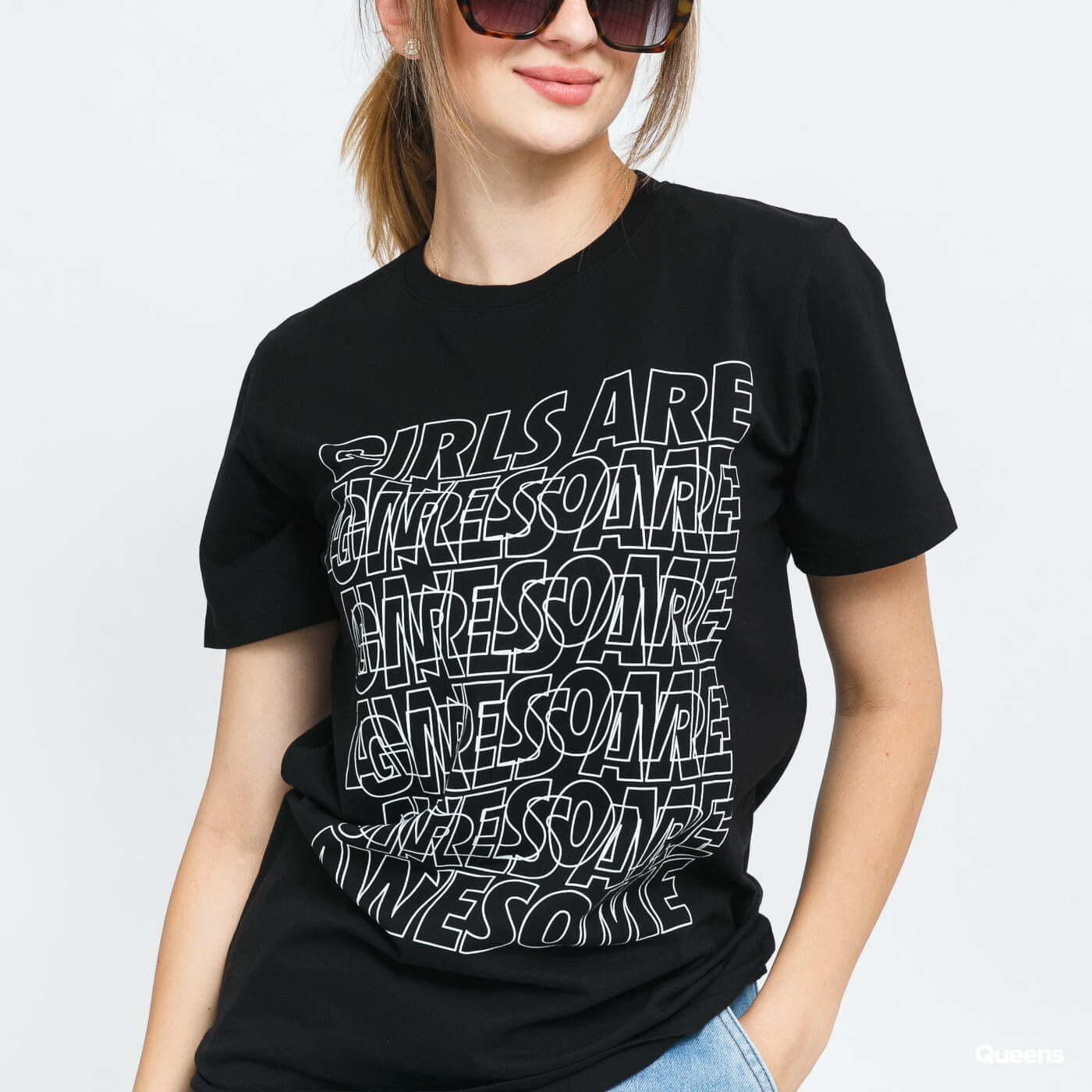 Women's T-shirts Girls Are Awesome Messy Morning Tee Black