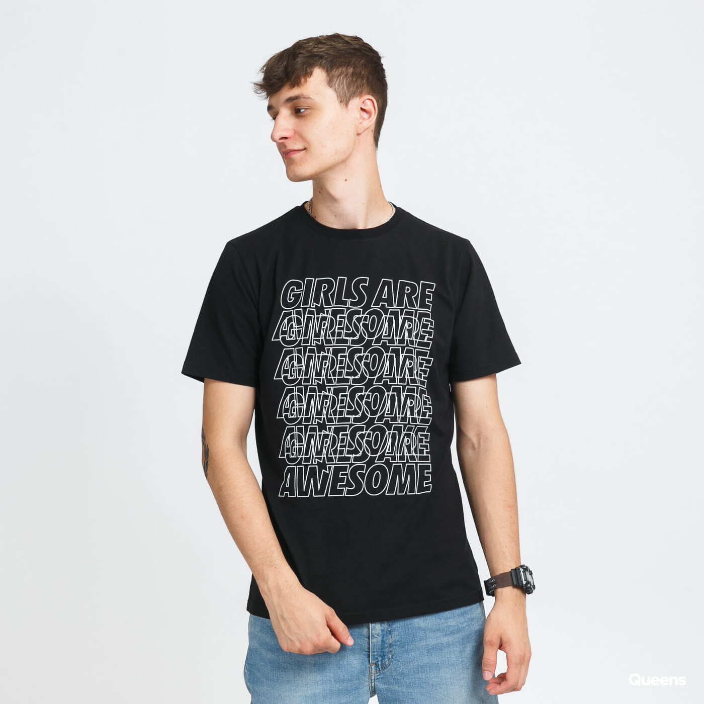 Women's T-shirts Girls Are Awesome Messy Morning Tee Black
