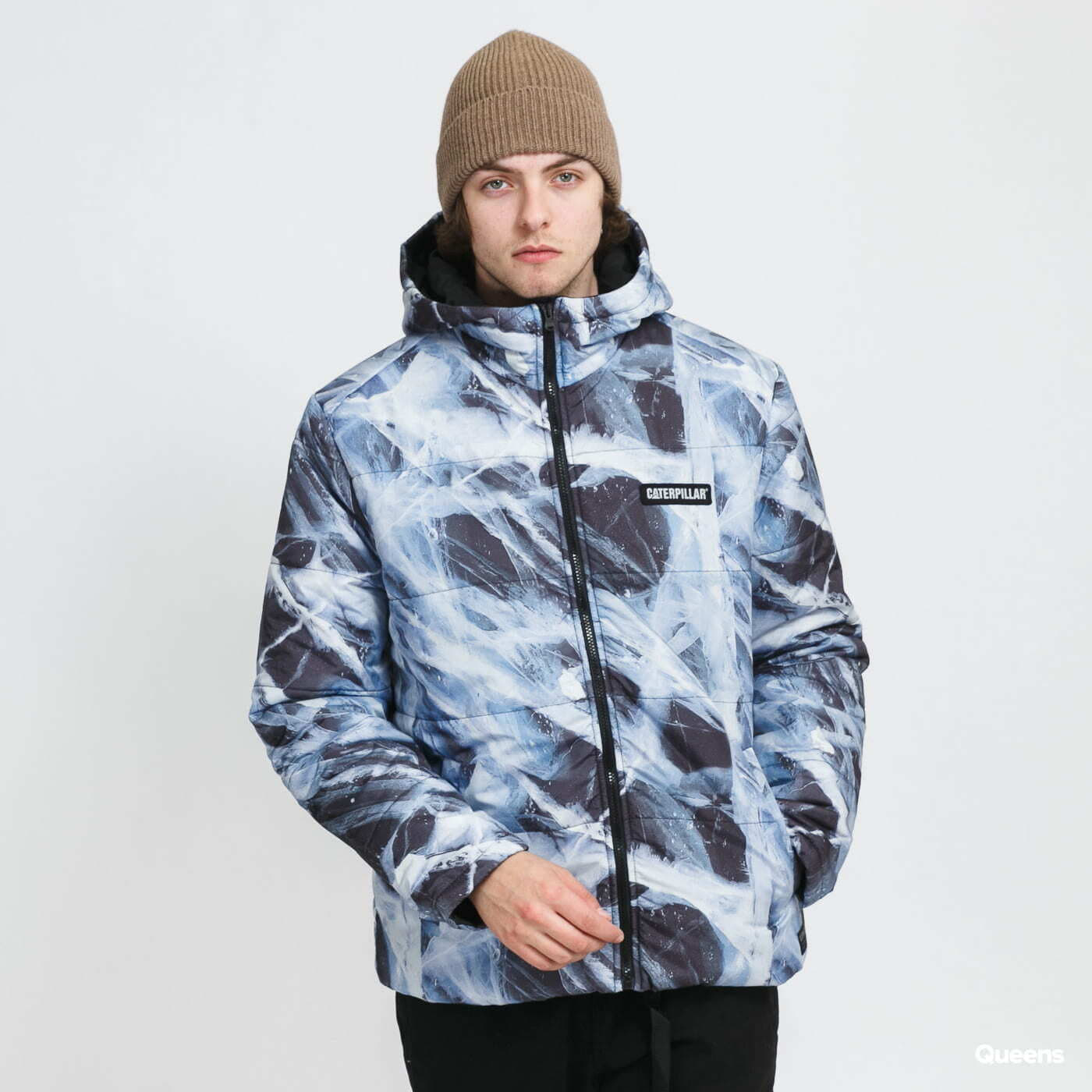 Pánské bundy CATERPILLAR Allover Print Outdoor Jacket Purple/ White/ Black