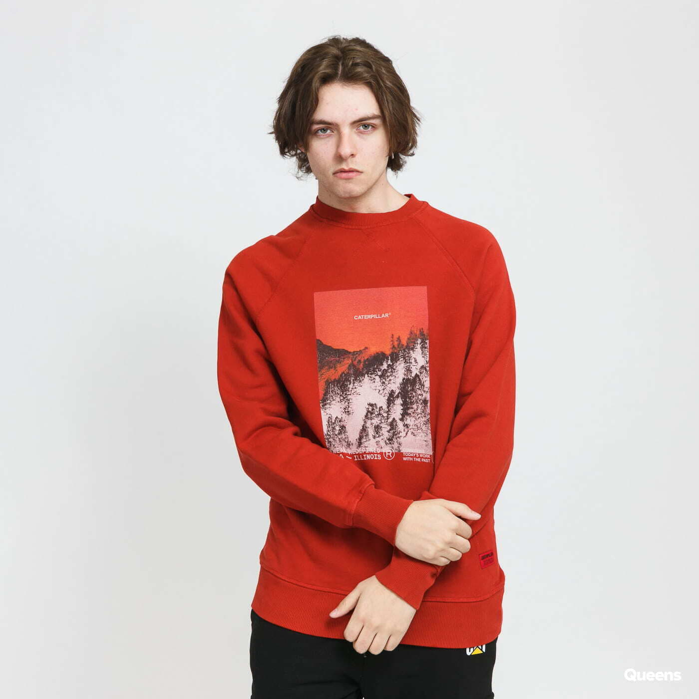 Мужские худи CATERPILLAR Heritage Roundneck Red