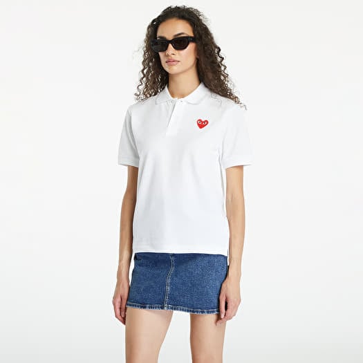 T-shirt Comme des Garçons PLAY Emblem Knit Short Sleeve Tee UNISEX White