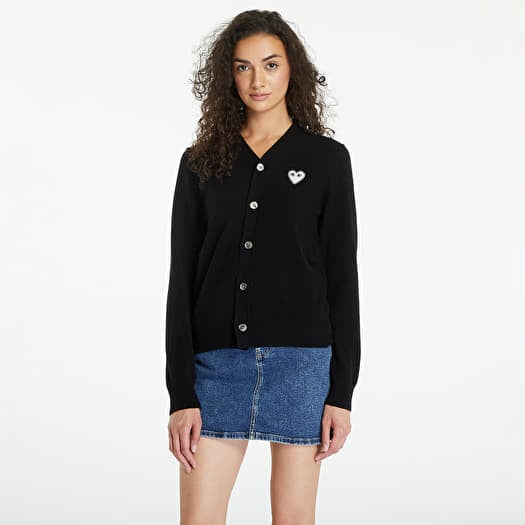 Trui Comme des Garçons PLAY V-Neck Emblem Knit Cardigan UNISEX Black