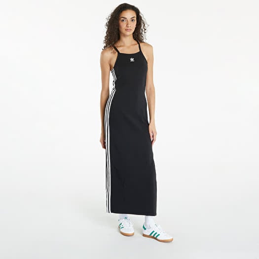 Šaty adidas 3 Stripe Dress Maxi Black