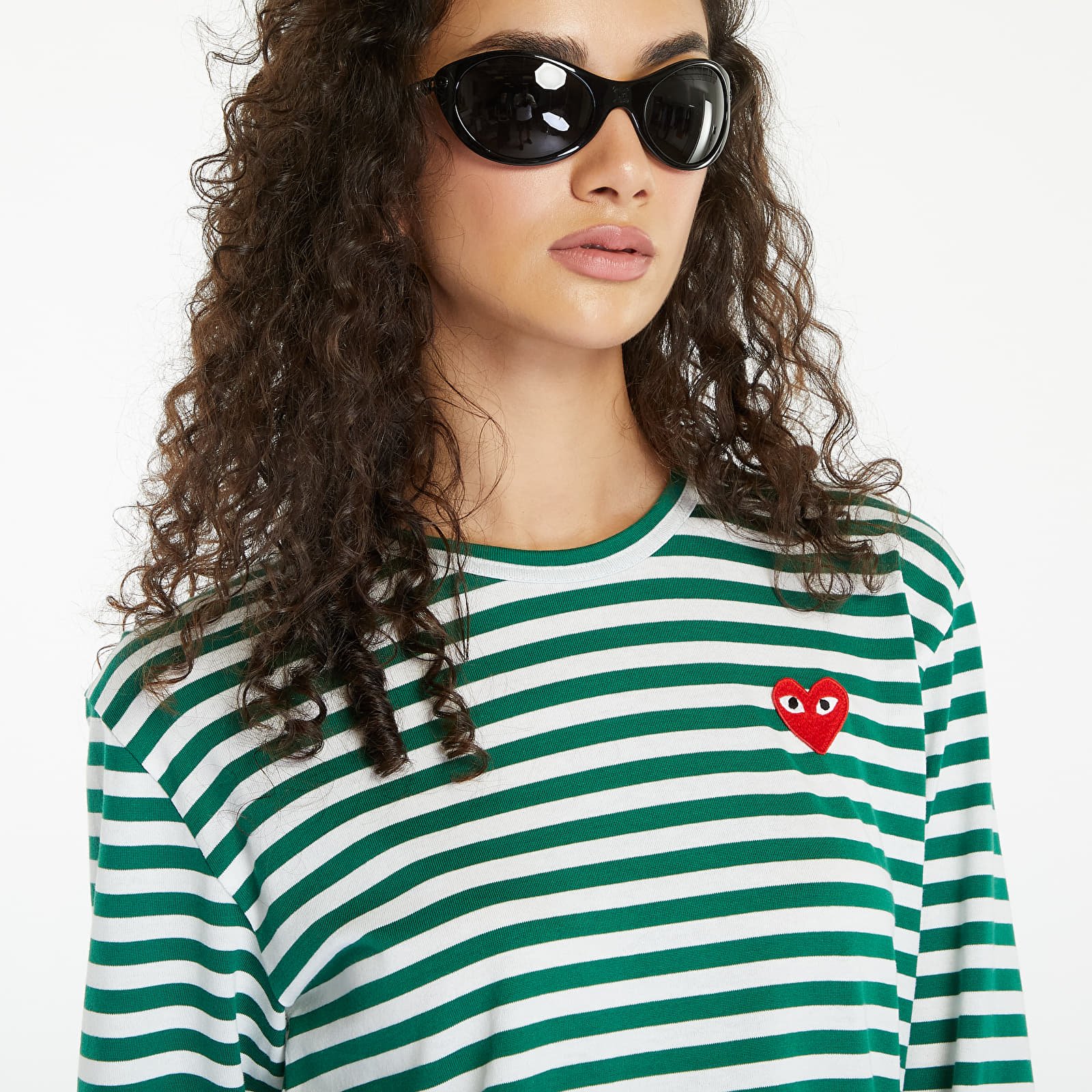 T-shirts  Comme des Garçons PLAY Long Sleeve Tee UNISEX Green/ White