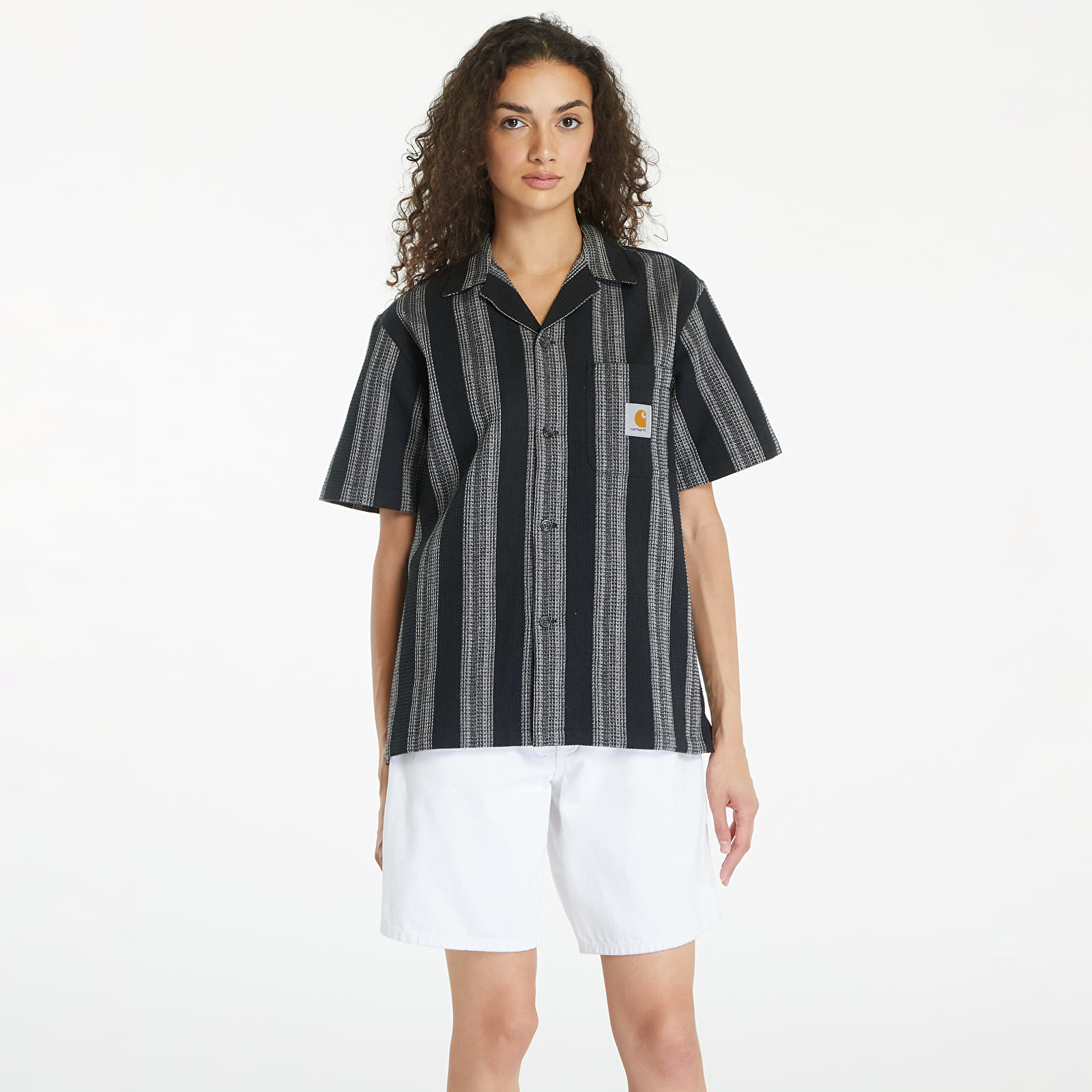 Košele Carhartt WIP Short Sleeve Dodson Shirt UNISEX Dodson Stripe/ Black