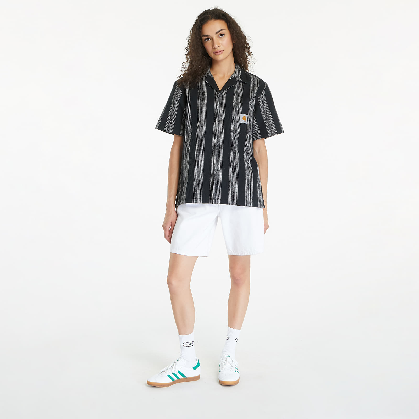 Košele Carhartt WIP Short Sleeve Dodson Shirt UNISEX Dodson Stripe/ Black
