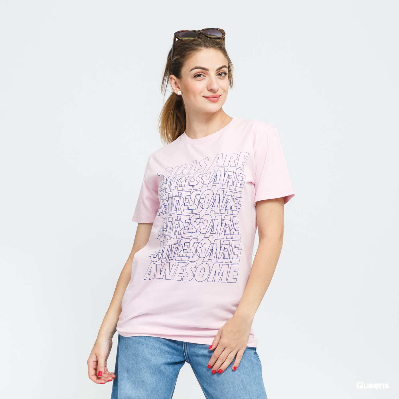 Damen T-Shirts  Girls Are Awesome Messy Morning Tee Pink