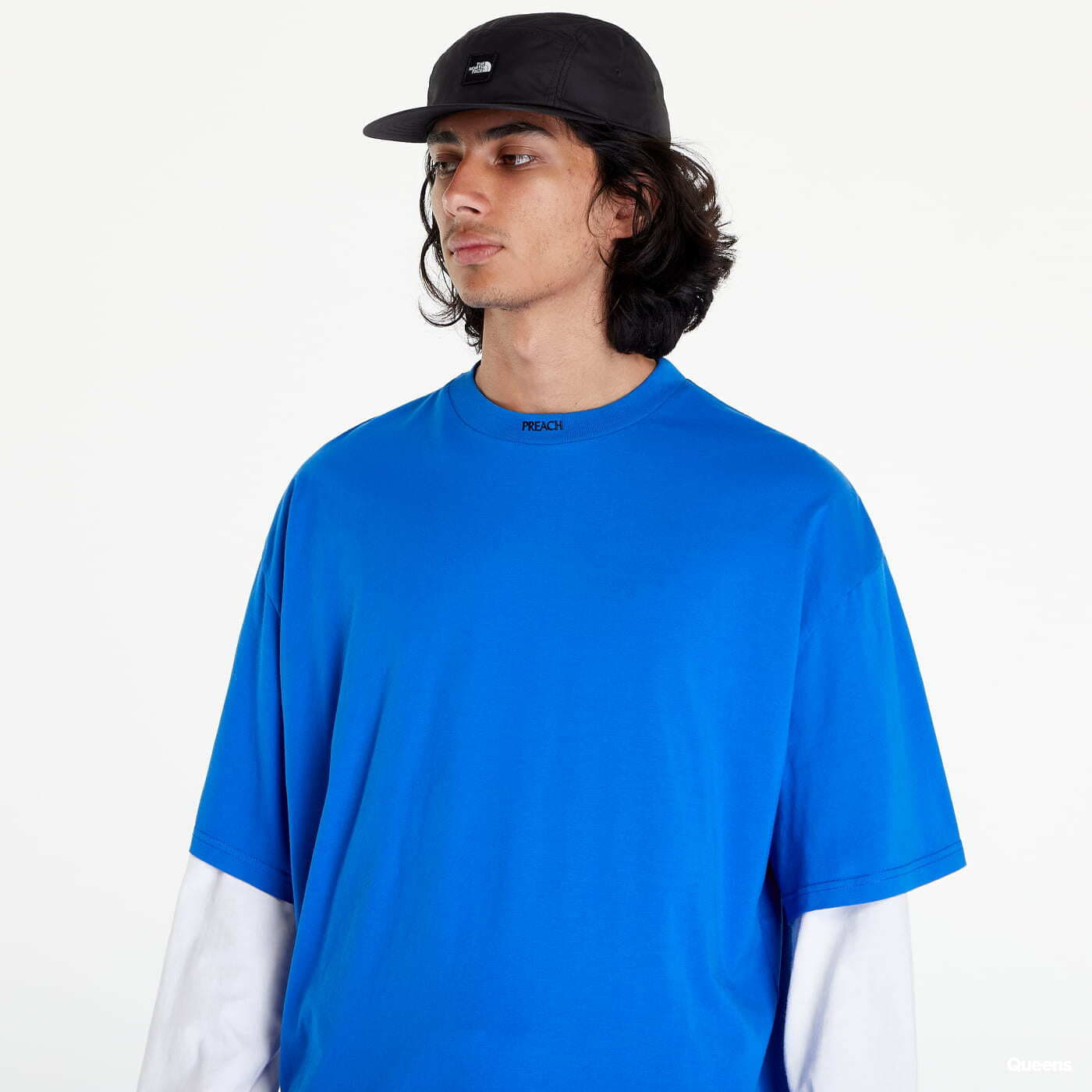 Männer T-Shirts PREACH Logo Wording T-Shirt GOTS Blue