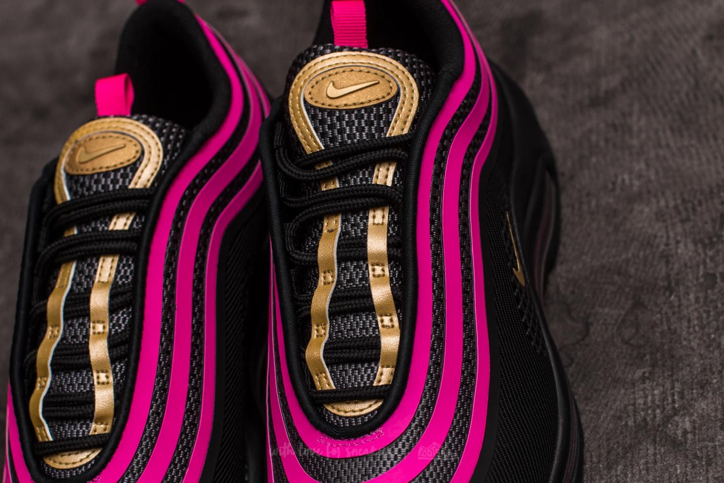 Women s shoes Nike Air Max 97 UL 17 GS Black Metallic Gold Pink Prime Footshop