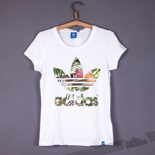T Shirts and shirts adidas GR Flower TREF White Blanc Footshop