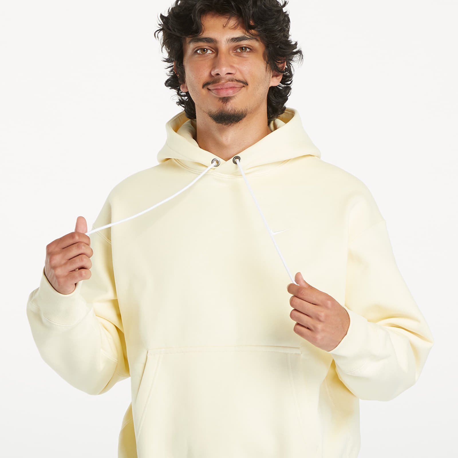 Pánské mikiny Nike Solo Swoosh Fleece Pullover Hoodie Alabaster/ White