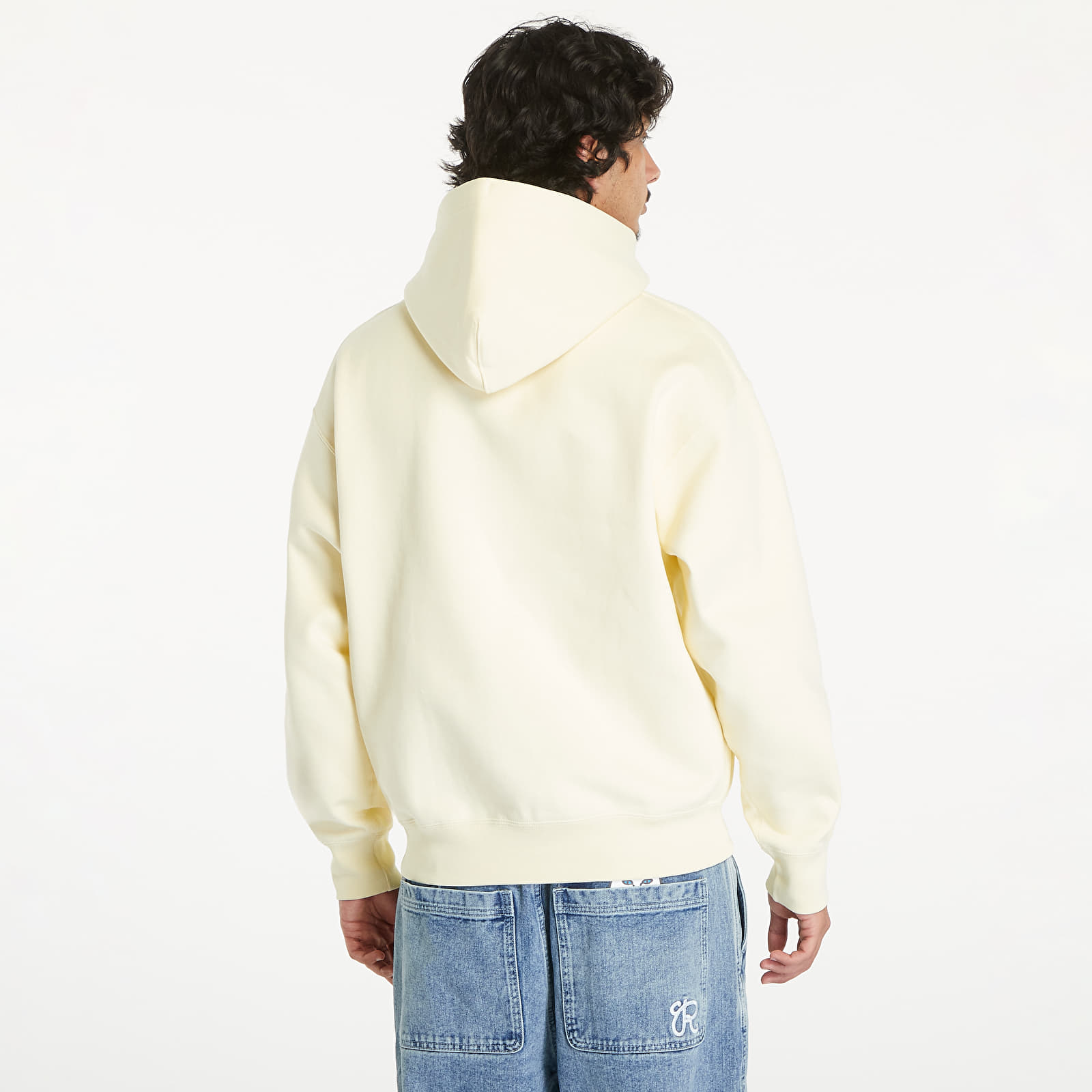 Pánské mikiny Nike Solo Swoosh Fleece Pullover Hoodie Alabaster/ White