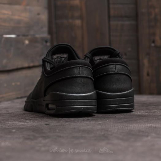Nike sb stefan janoski max l shoes (black black metallic pewter) top