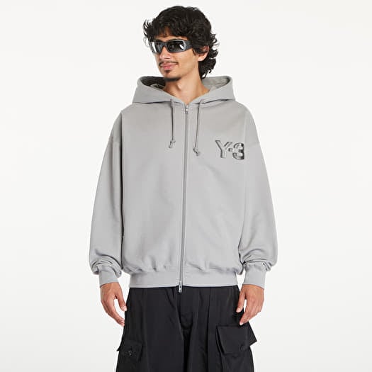 Y 3 Logo Zip Hoodie UNISEX Charcolar Solid Grey Footshop